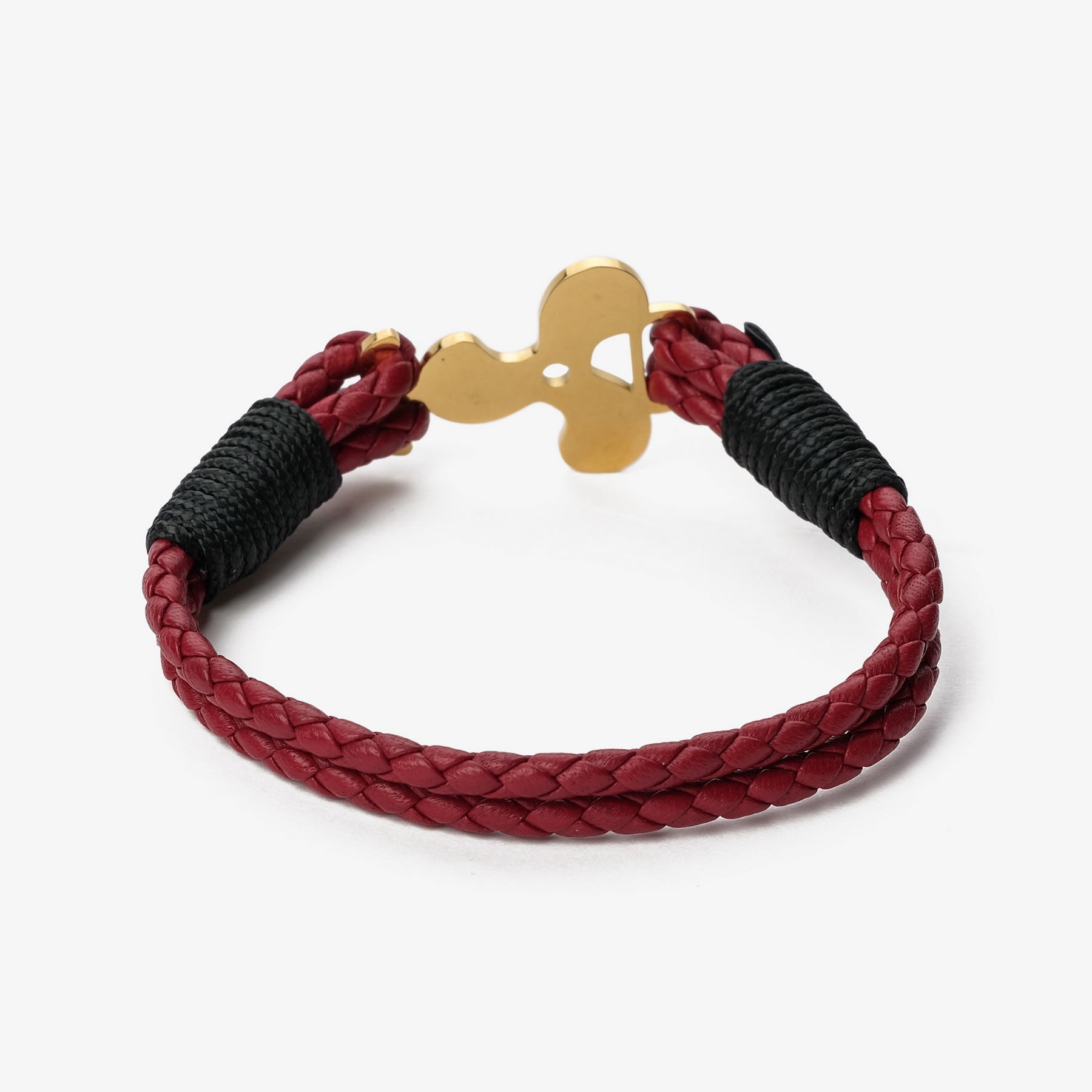 Old Skipper Crimson Waves brățară piele roșu elice aurie