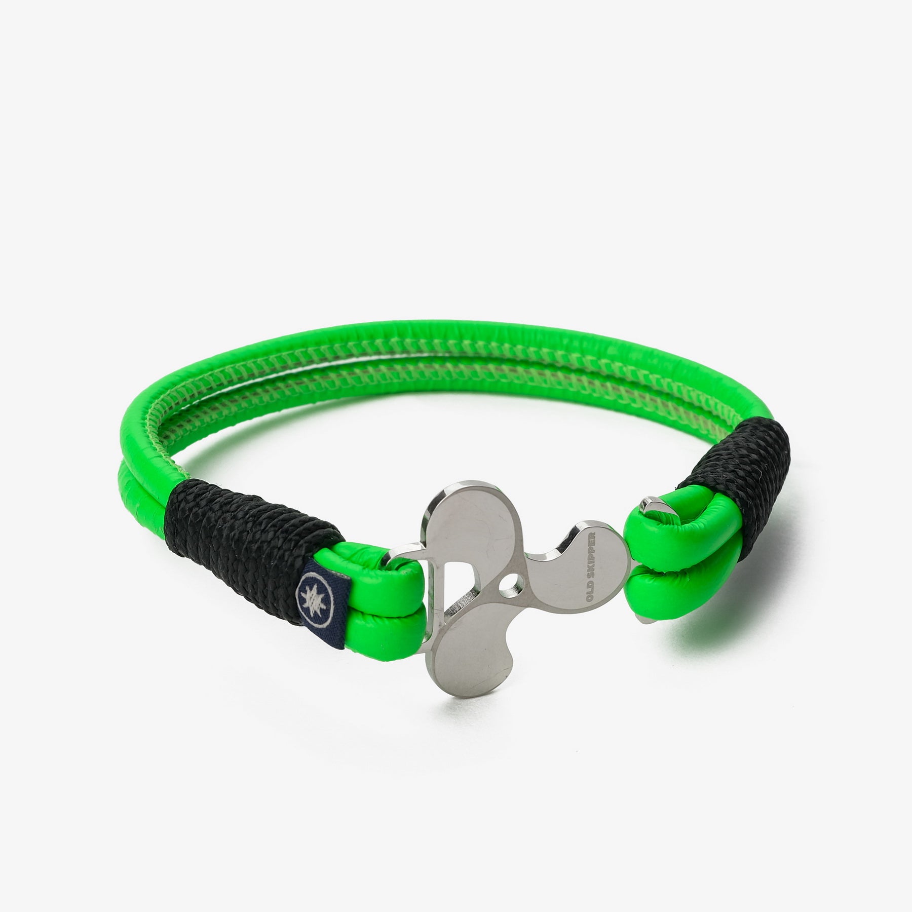Old Skipper Neon Wave brățară piele Nappa verde neon