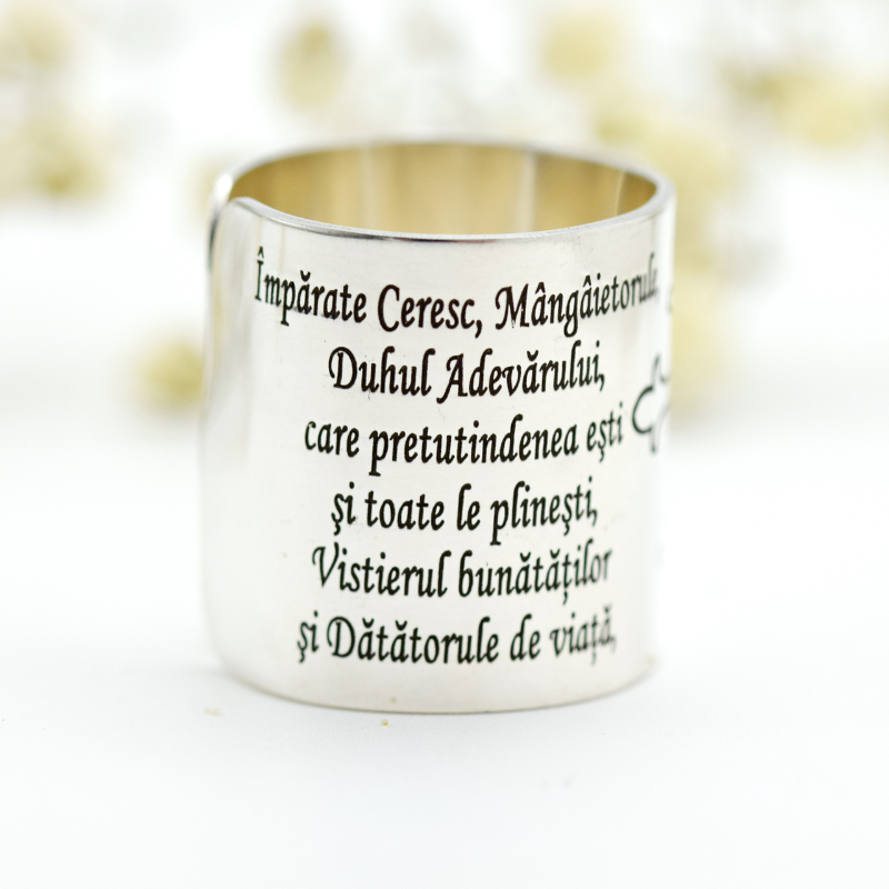 Margeluta.dincristal Împărate Ceresc inel reglabil argint personalizat