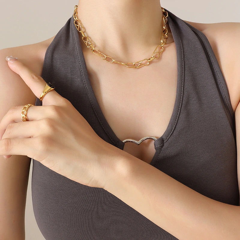 Set Rafini Golden Twist reglabil placat aur 18K