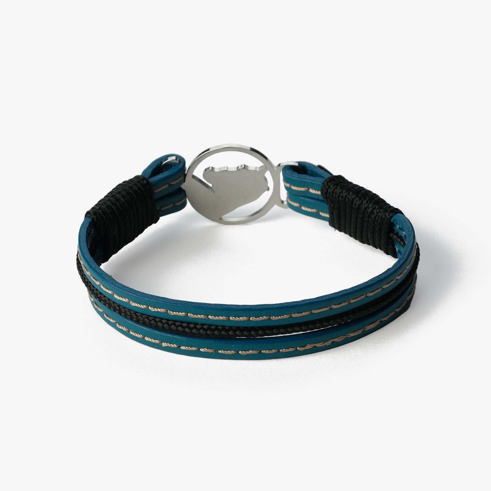 Old Skipper Sapphire Shores bratara piele albastra cal