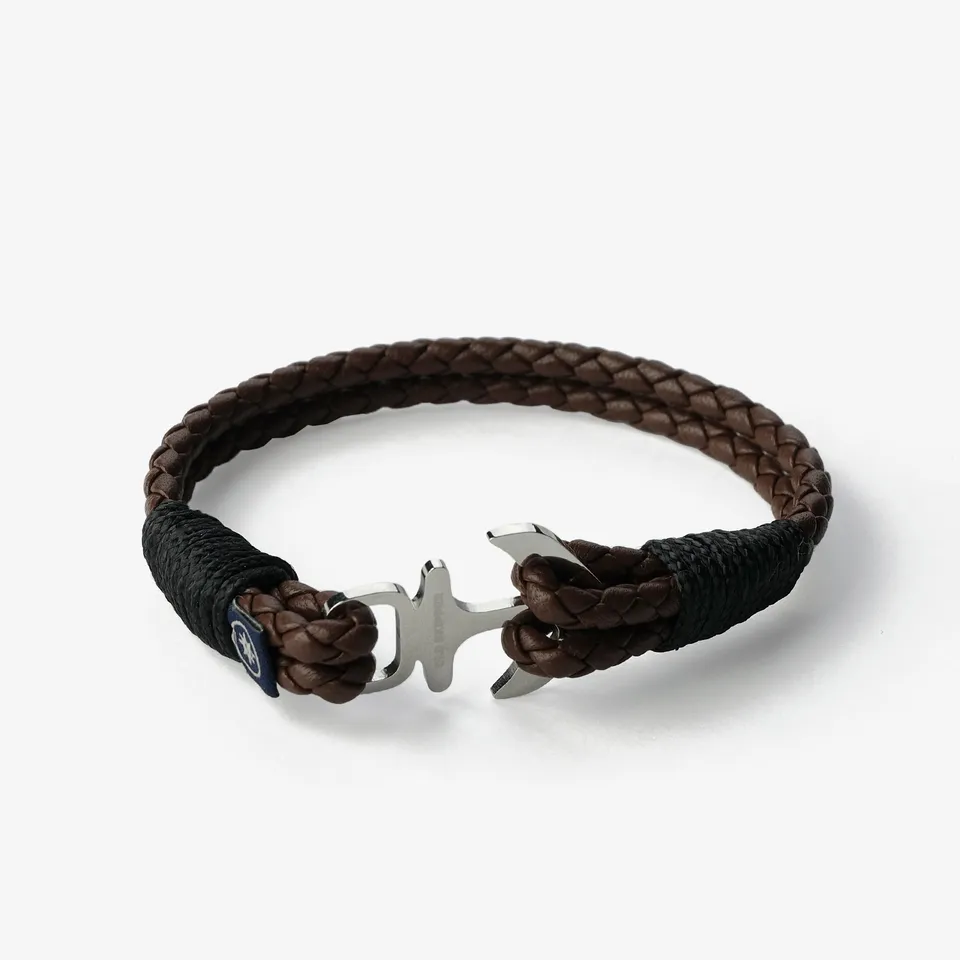 Old Skipper Sailor's Tether bratara ancora maro
