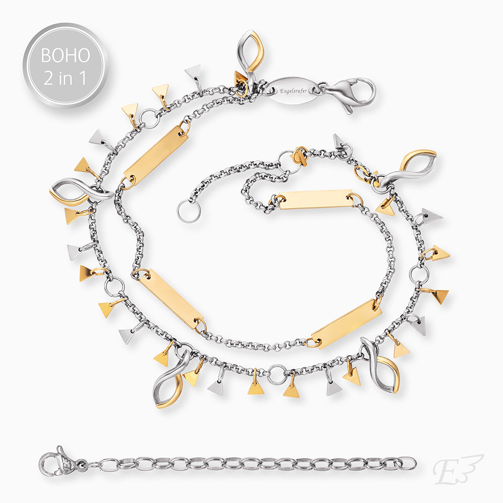 Engelsrufer Boho Triangle set brățară + colier bicolor