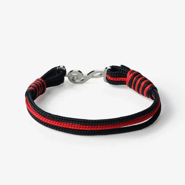 Old Skipper Crimson Nightfall brățară funie negru-roșu S/M