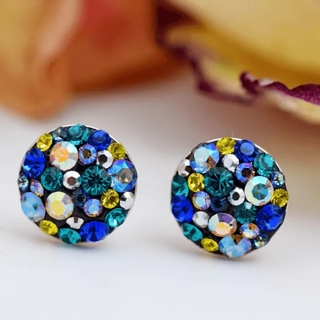 Margeluta.dincristal Chaton Ball cercei multicolor argint 925