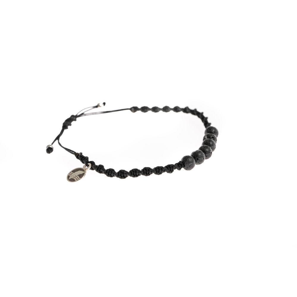 CrisFeather Black Lava brățară lavă neagră unisex
