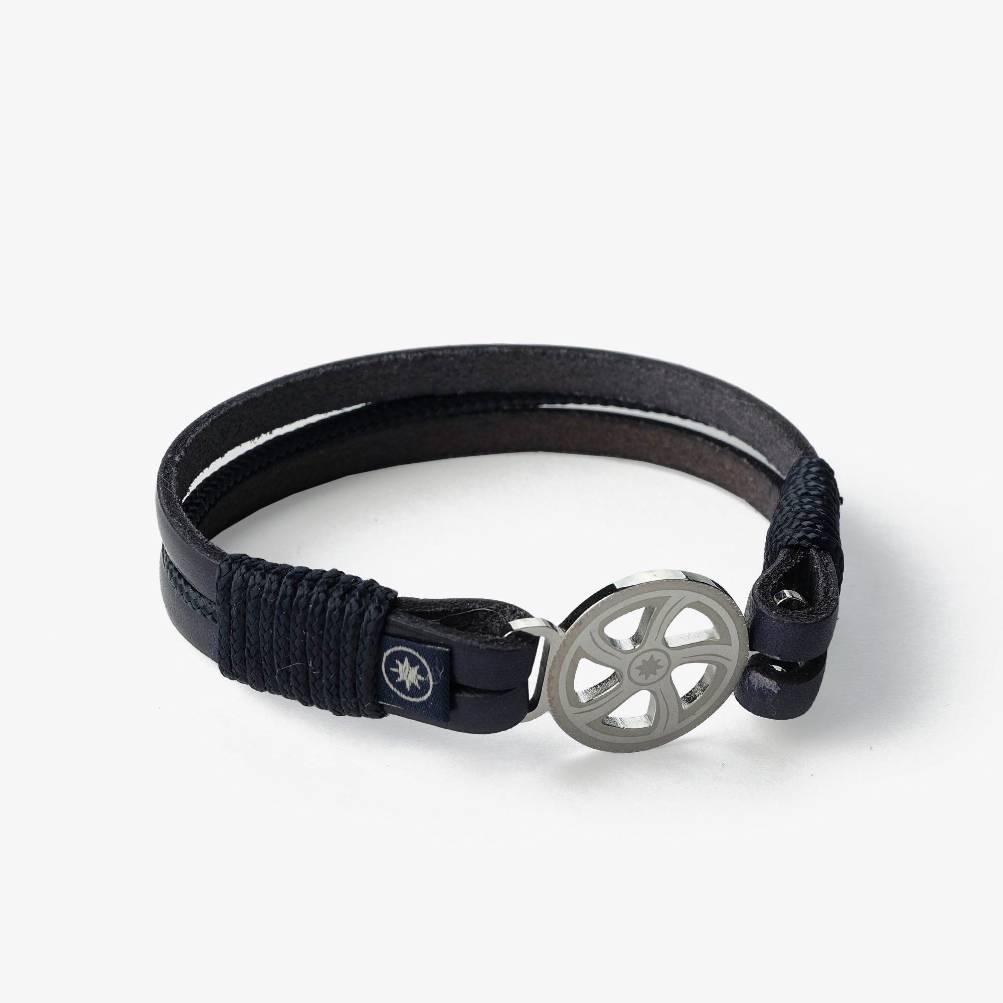Old Skipper Sailor's Solace bratara piele elice bleumarin