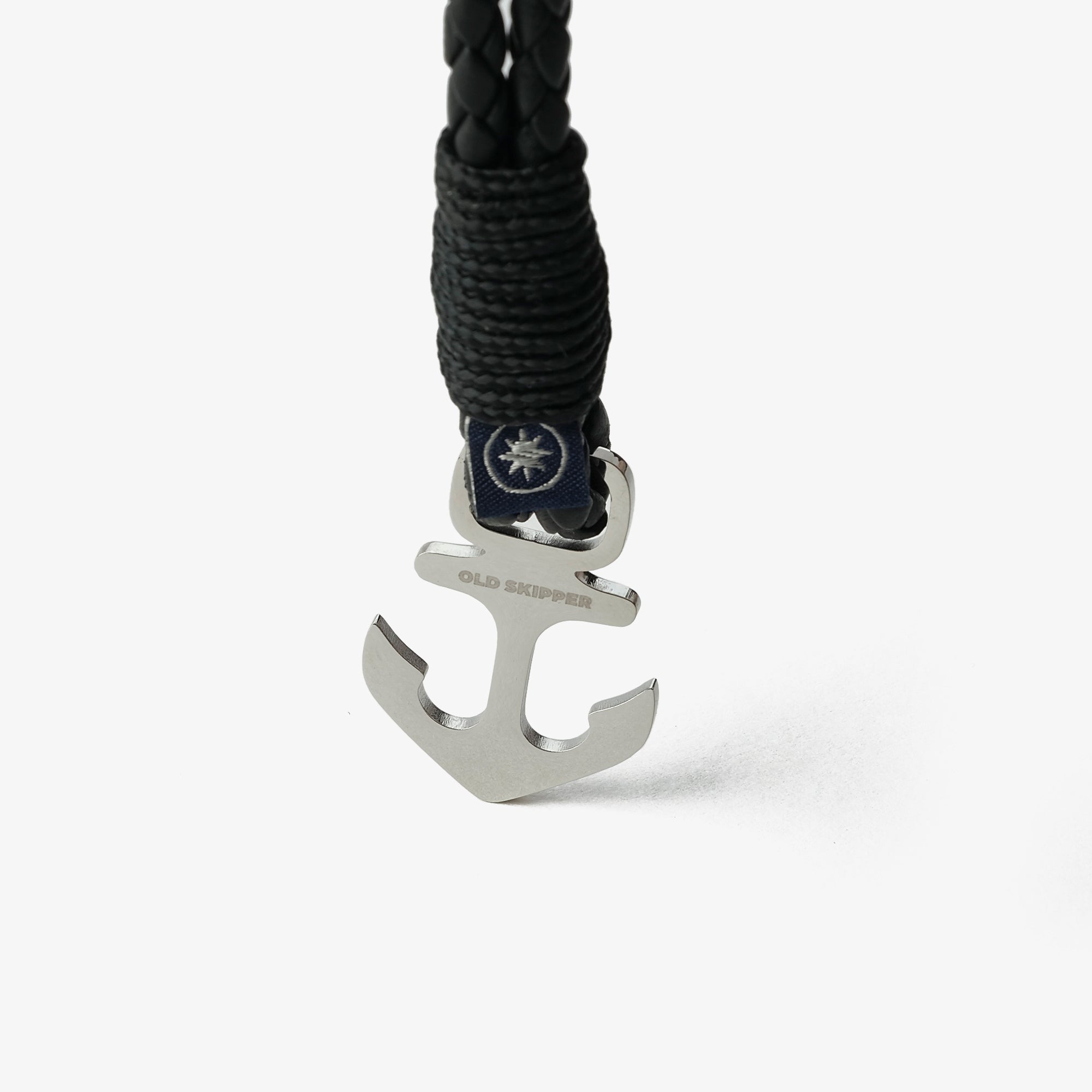 Old Skipper Black Pearl brățară piele împletită ancoră