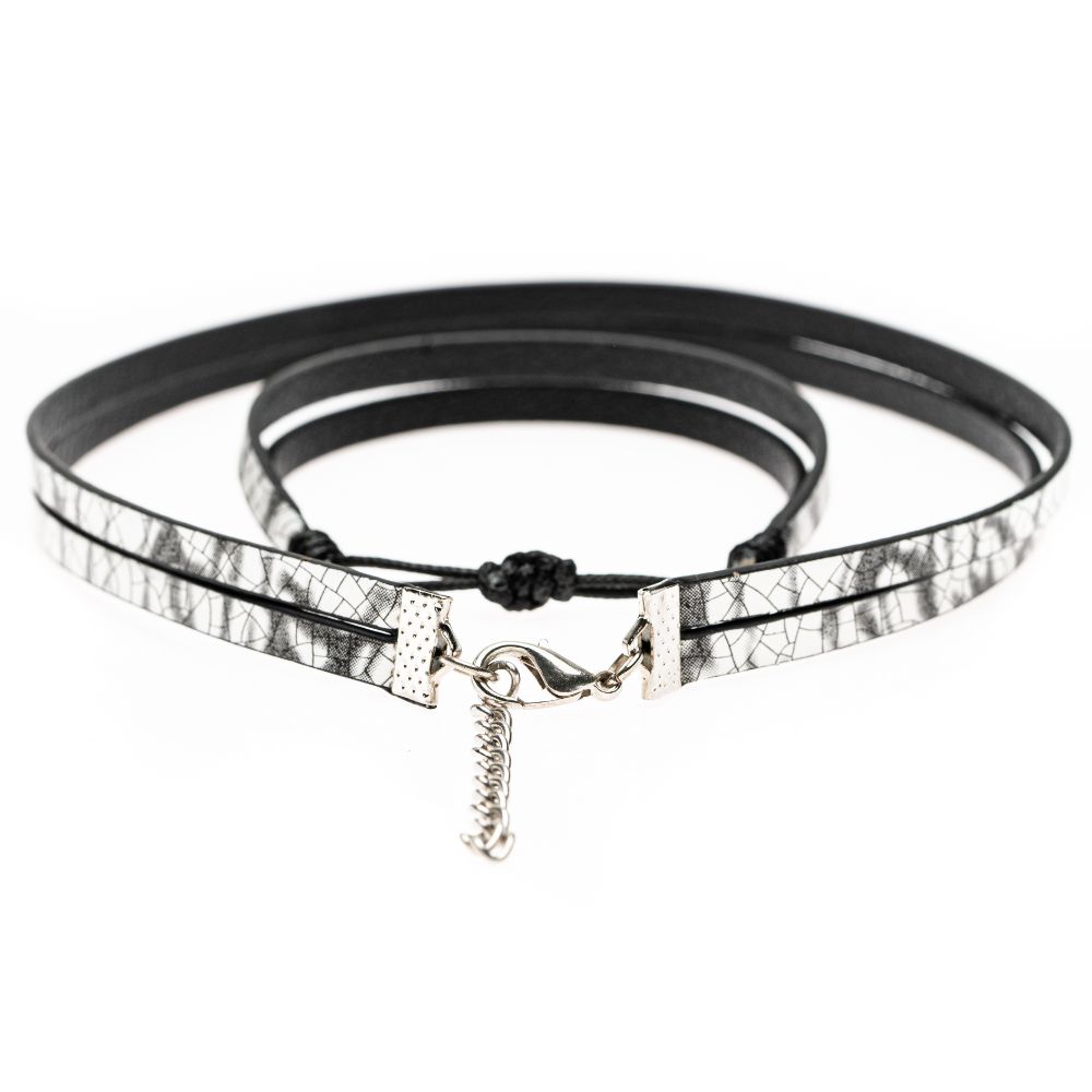 CrisFeather Winter White set choker + brățară negru