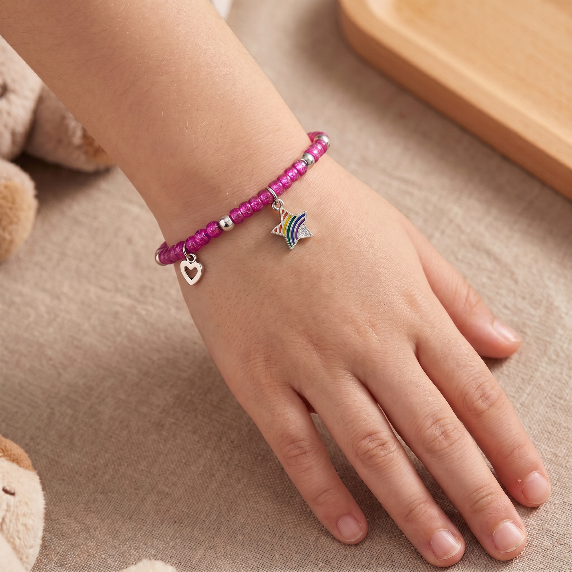 Engelsrufer Kinder Stern Regenbogen bratara otel zirconia