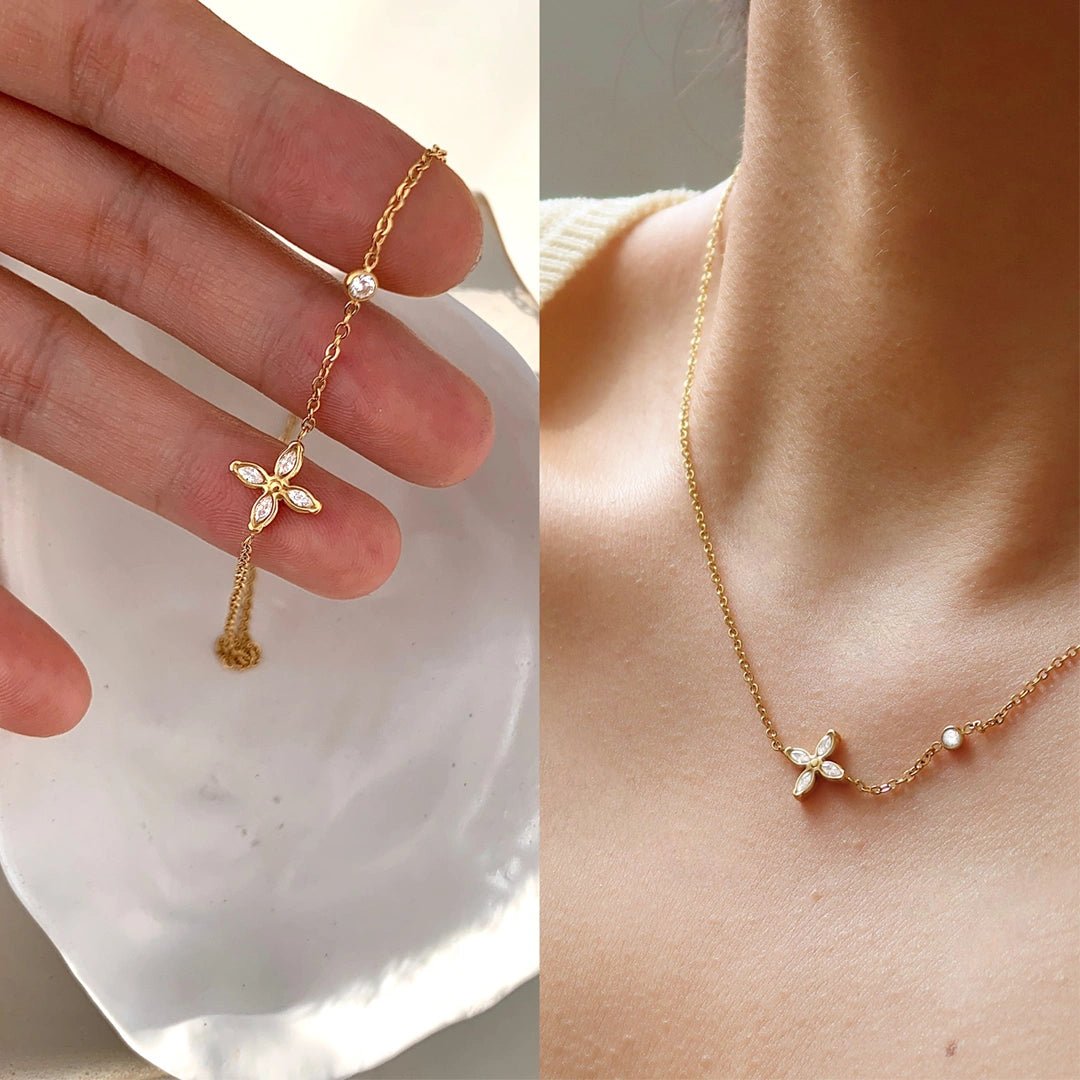 Rafini Stellar Glow lantisor placat aur 18K reglabil