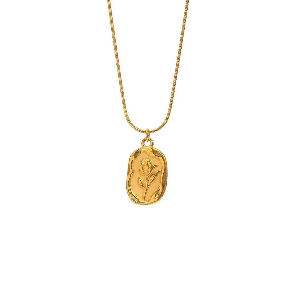Lănțișor Rafini Golden Rose placat cu aur 18K reglabil