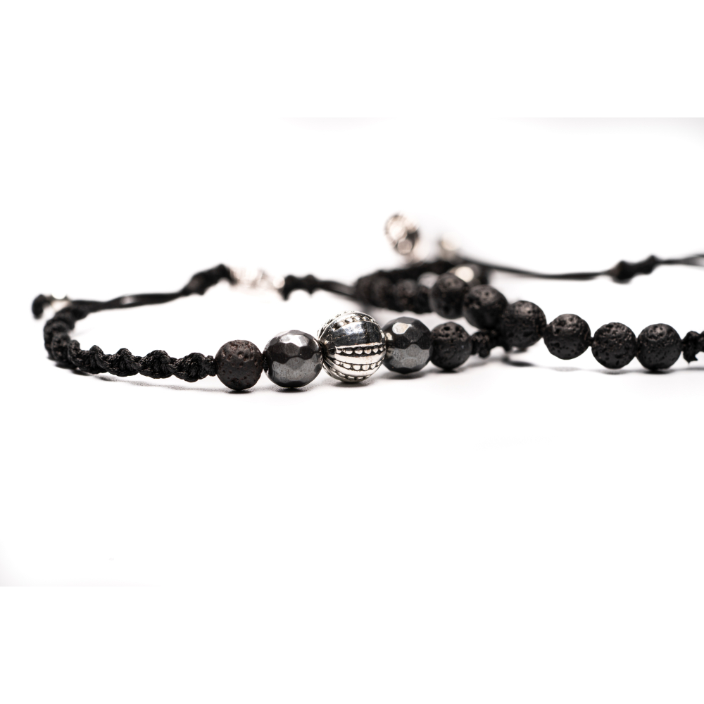 CrisFeather Aeson&Lava set brățări lavă reglabil