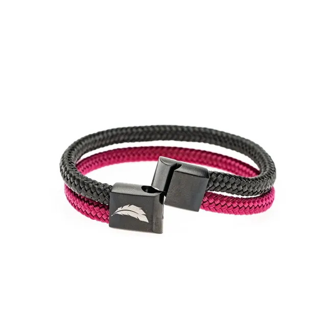 CrisFeather PowerBlack brățară negru-vișiniu magnetică