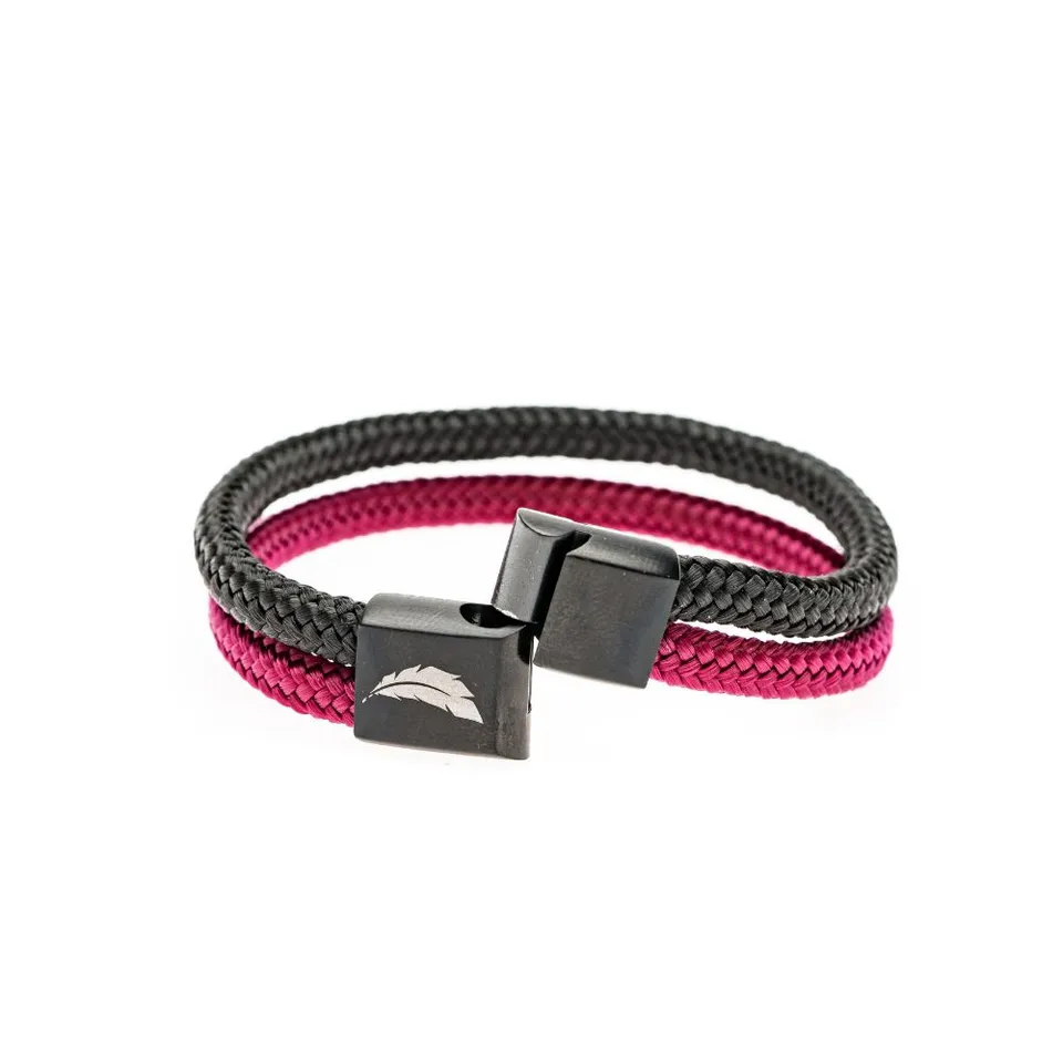 CrisFeather PowerBlack brățară negru-vișiniu magnetică