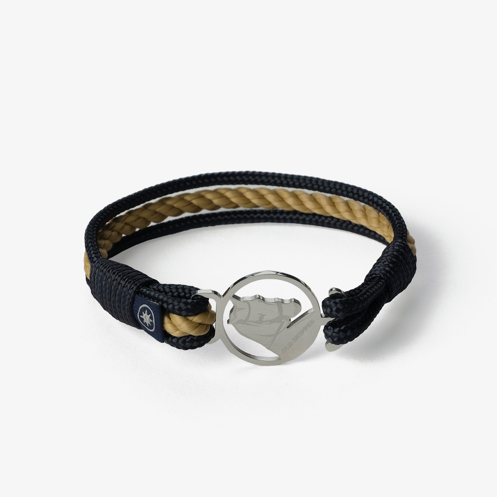 Old Skipper Blackened Waves brățară bej-bleumarin cal
