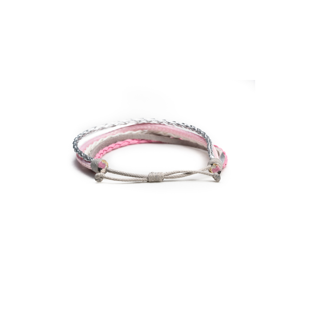 CrisFeather Icy Pink brățară piele roz alb damă