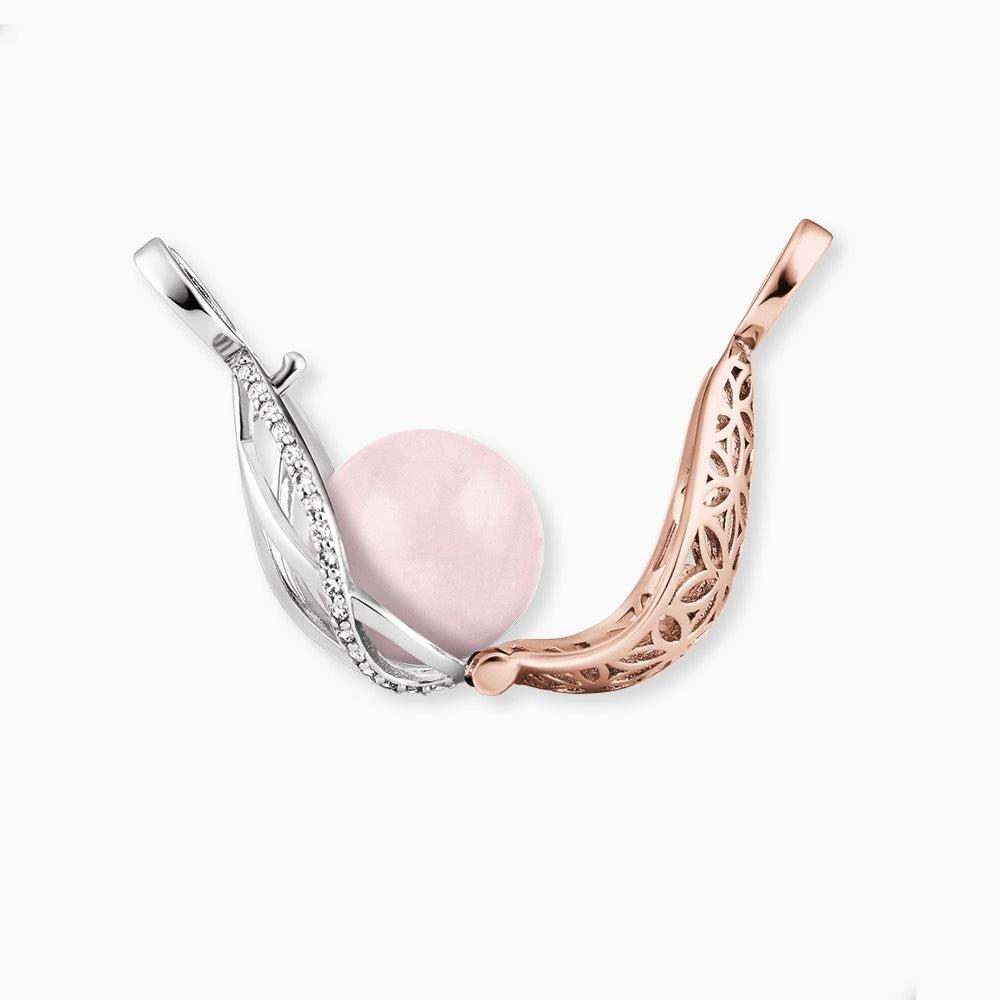Engelsrufer Himmelsträne Bicolor colier argint cuarț roz zirconia