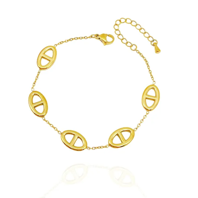 Rafini Pure Oval brățară placată aur 18K