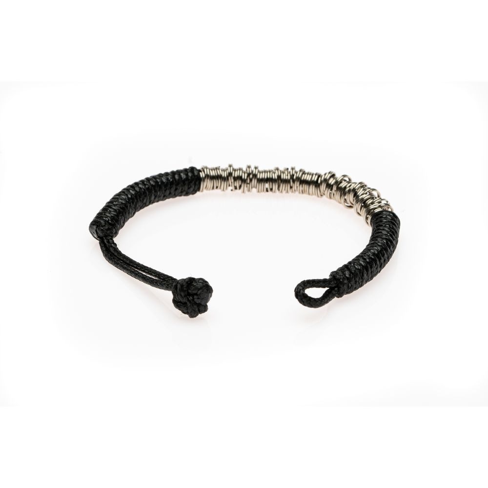 CrisFeather RockStyle brățară unisex negru-argintiu zale inox