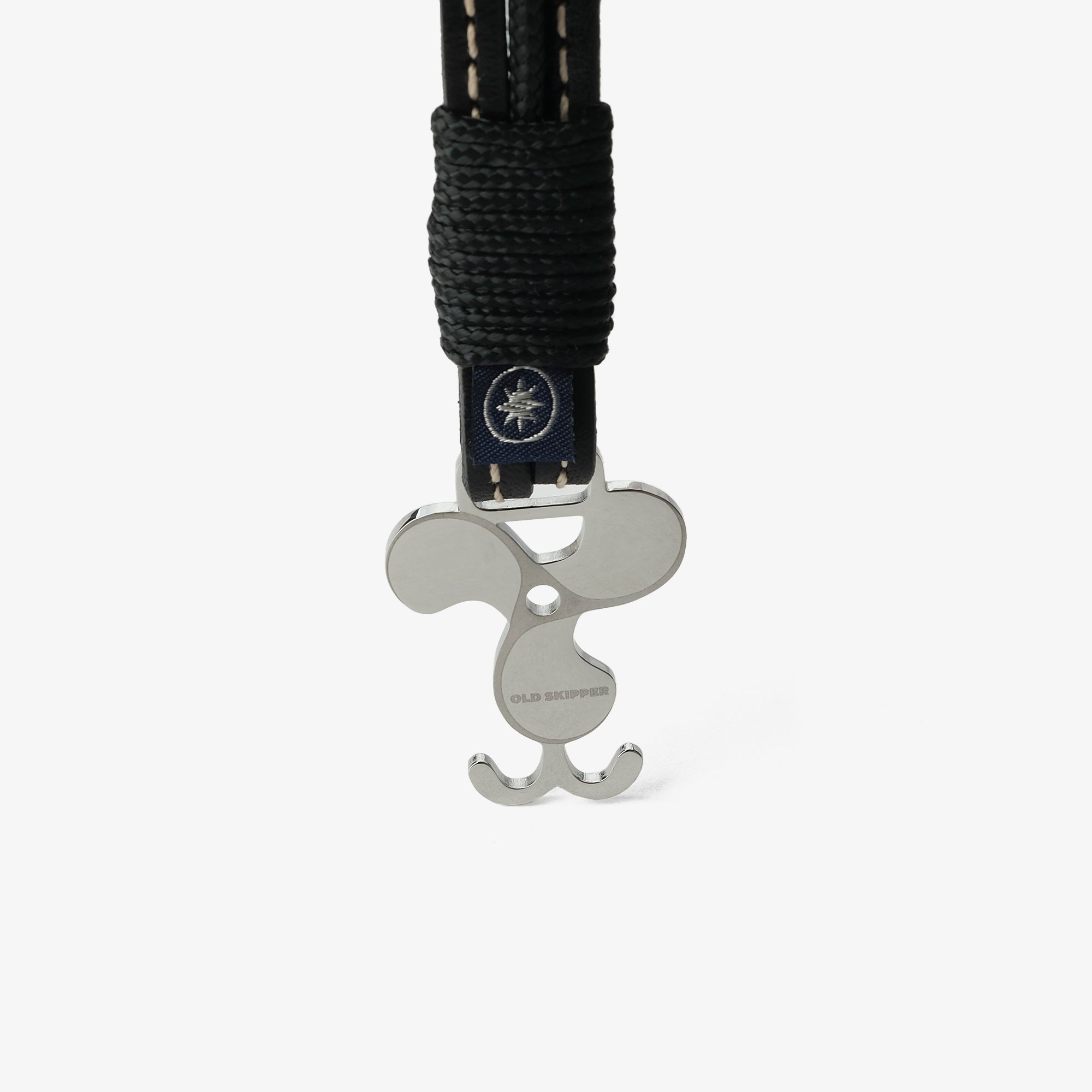 Old Skipper Midnight Noir bratara piele elice negru