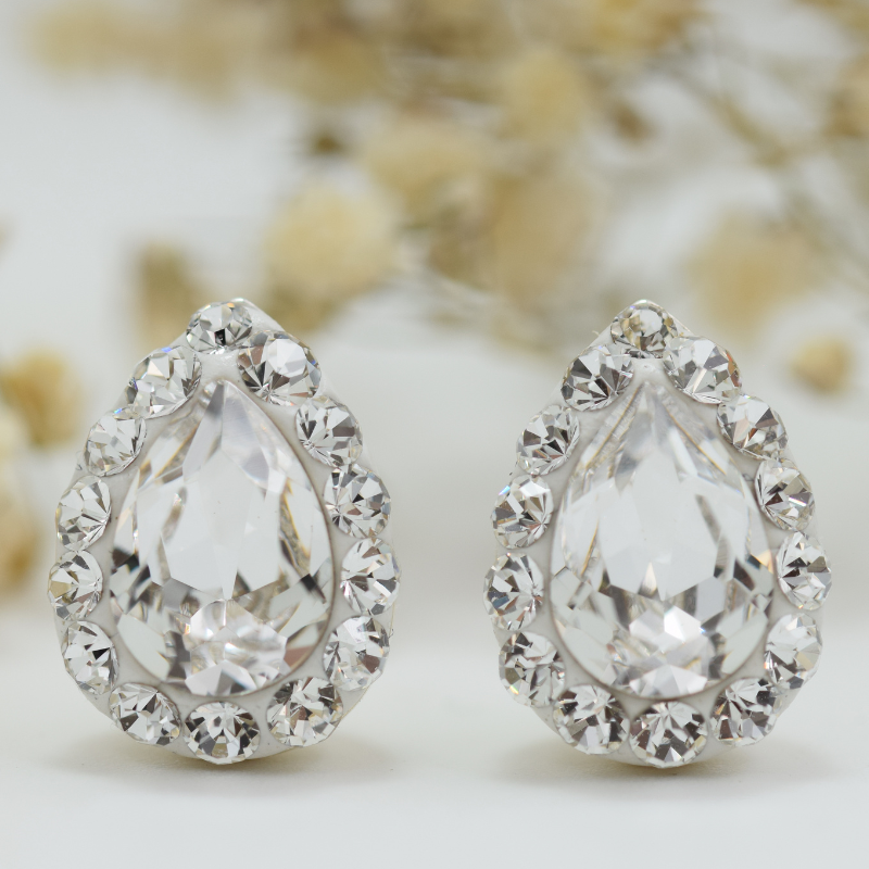 Margeluta.dincristal Picatura Crystal cercei surub argint 925