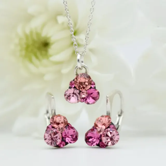 Margeluta.dincristal Mini Trio Chaton set argint cristale fete