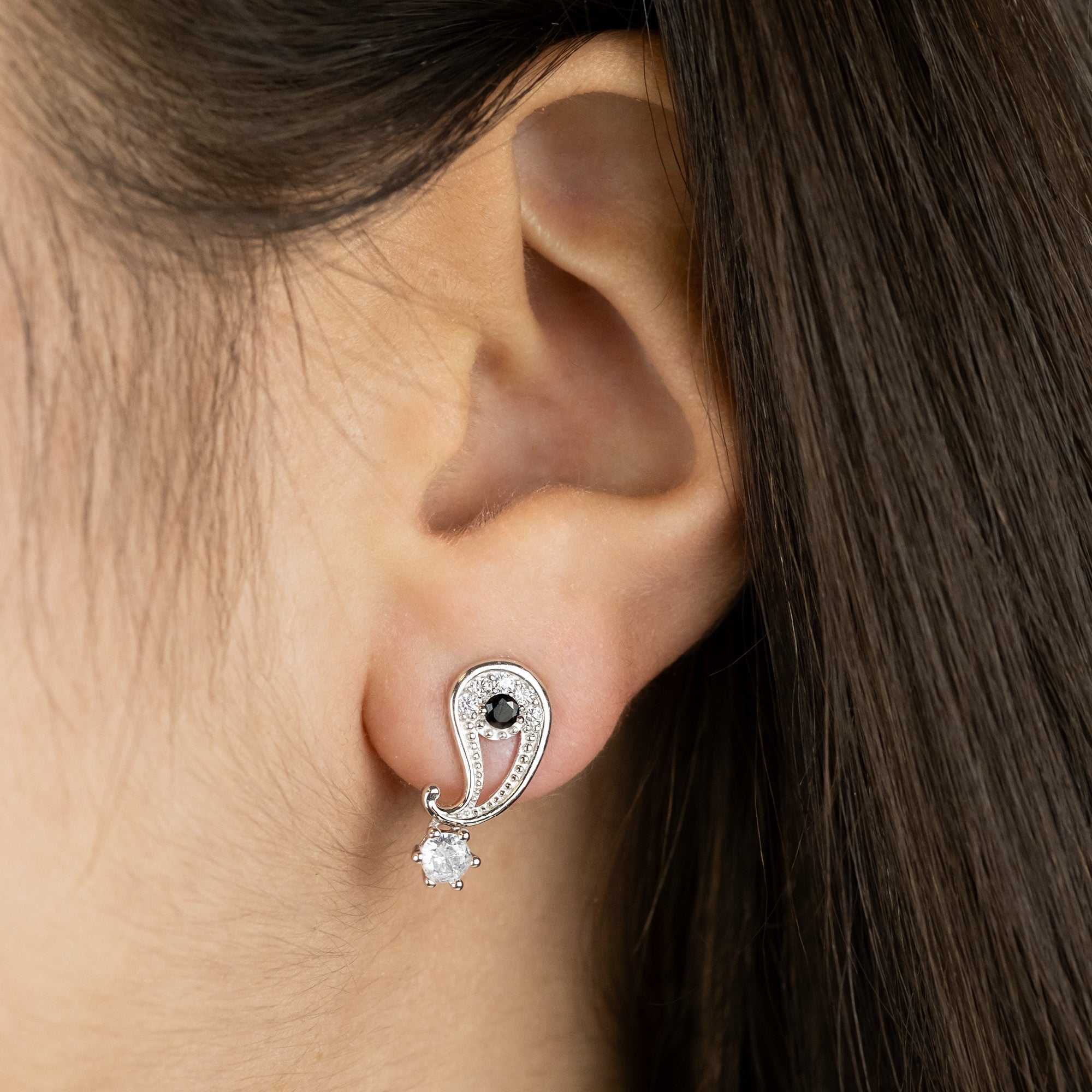 Engelsrufer Cercei Argint Yin Yang cu Zirconia