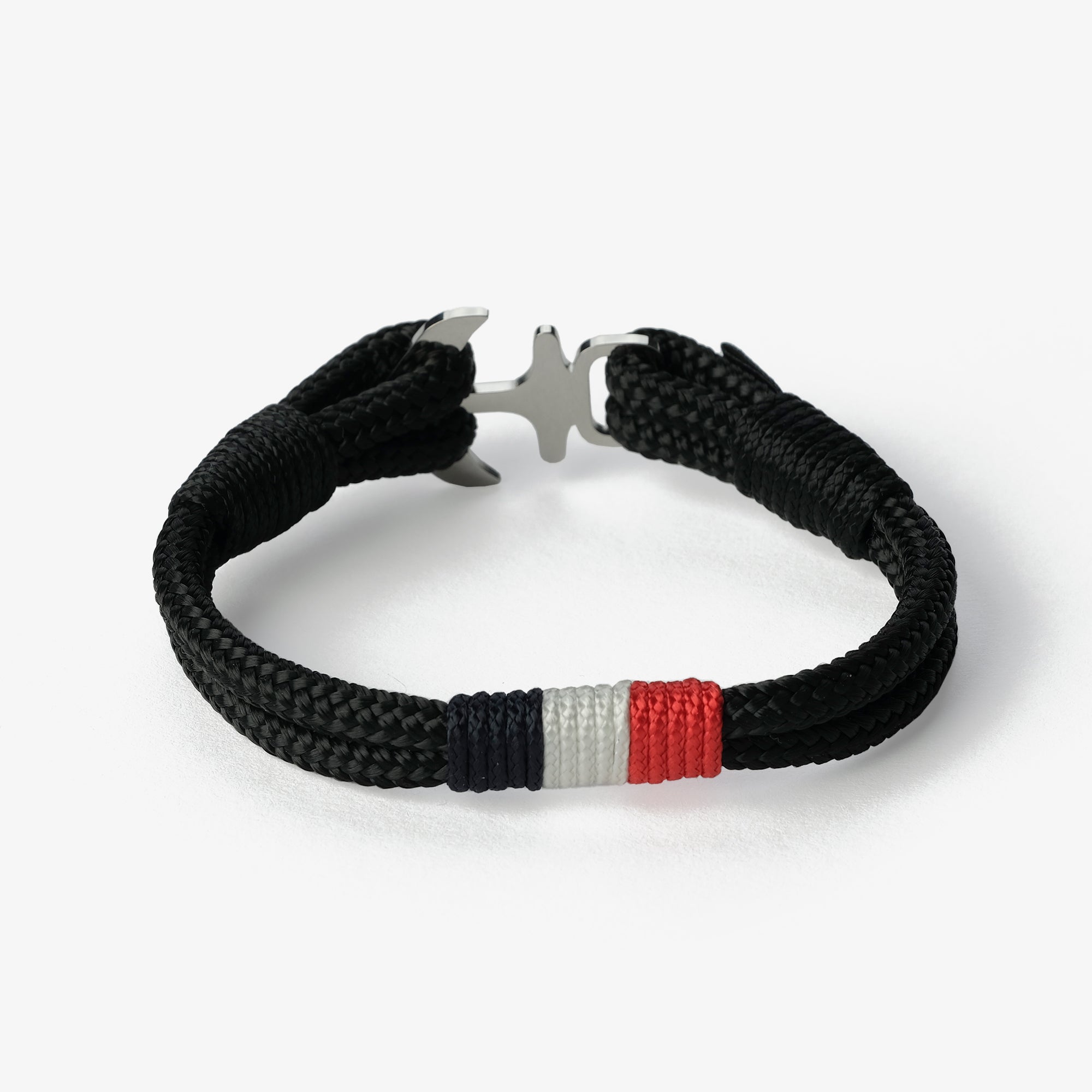 Old Skipper Maritime Fusion brățară ancoră negru-bleumarin
