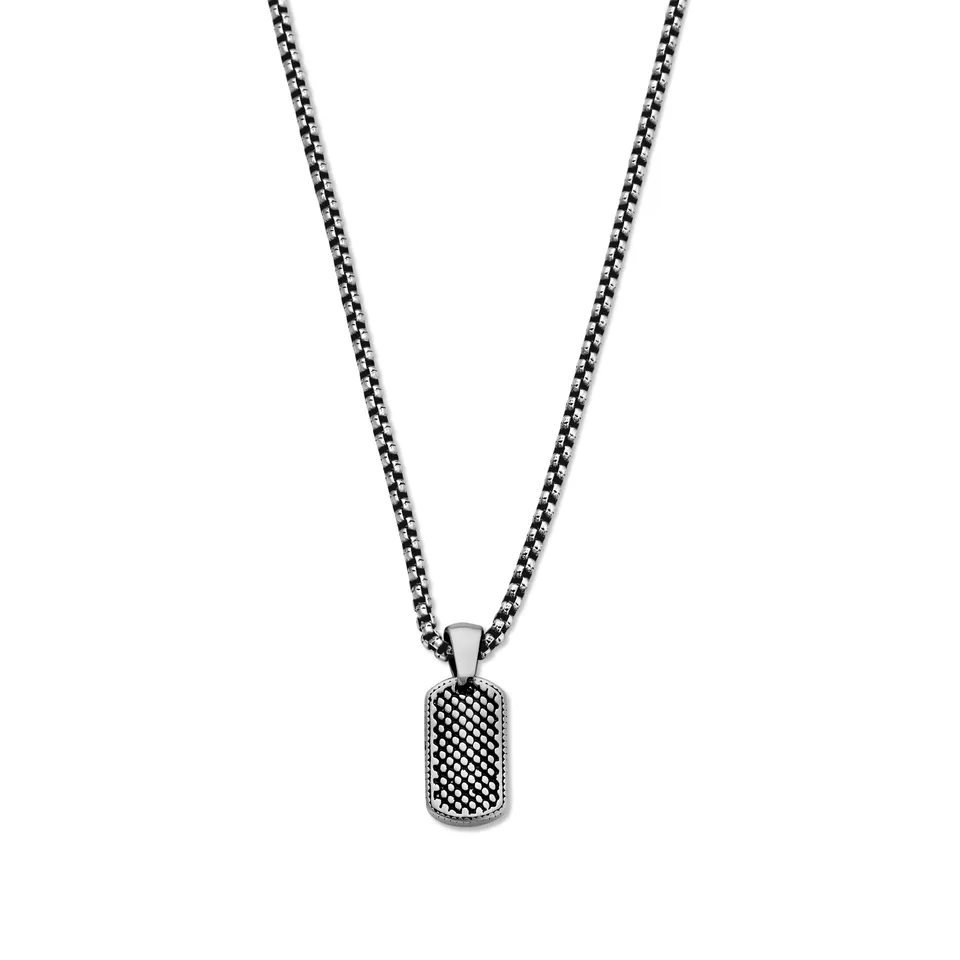 Frank 1967 Patterned Pendant colier inox gravat