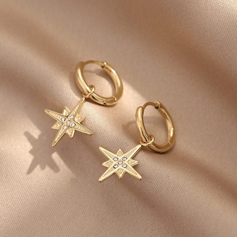 Rafini Stellar Shine cercei aurii cu cristale