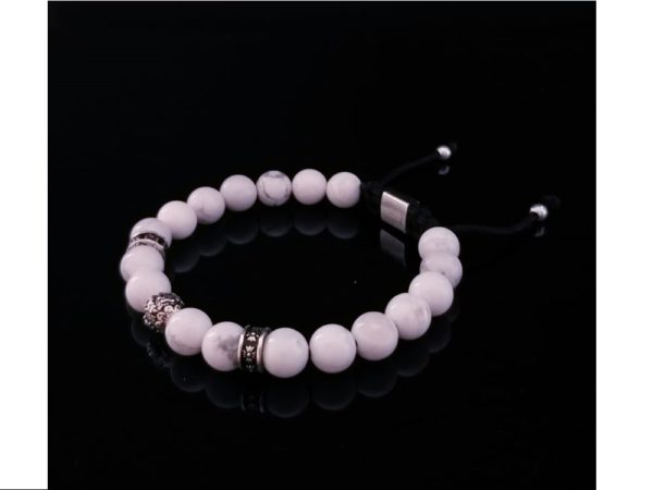 Dualstax Silver Howlite bratara howlit argint 925 reglabila