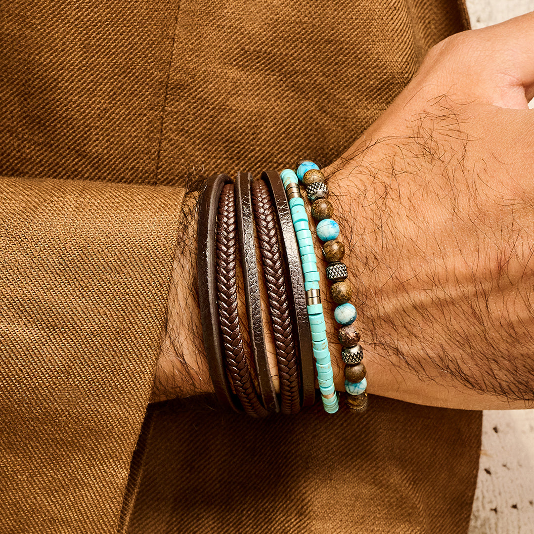 Frank 1967 Natural Bead bratara turcoaz