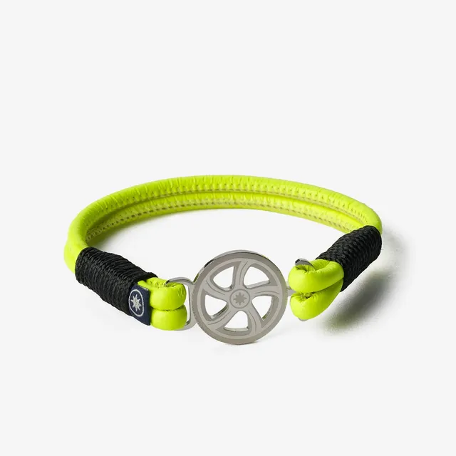 Old Skipper Sunburst Neon Wheel bratara piele galben 18cm