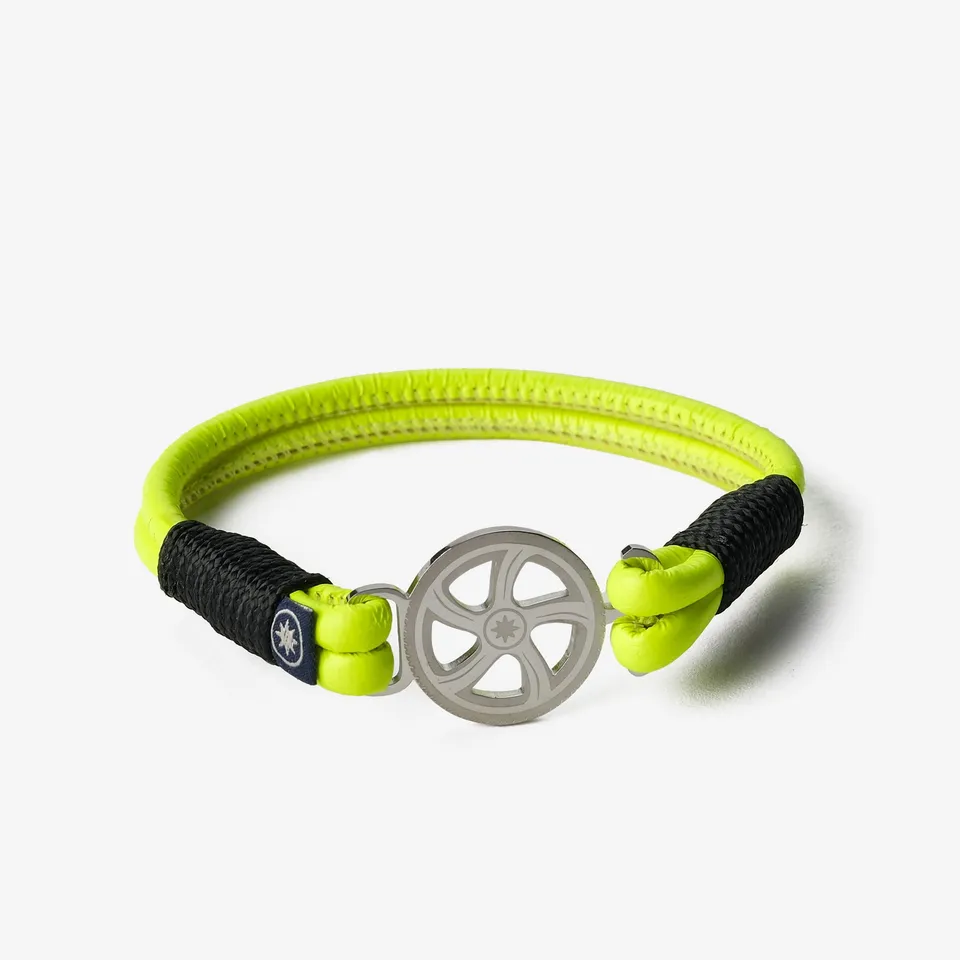 Old Skipper Sunburst Neon Wheel bratara piele galben 18cm