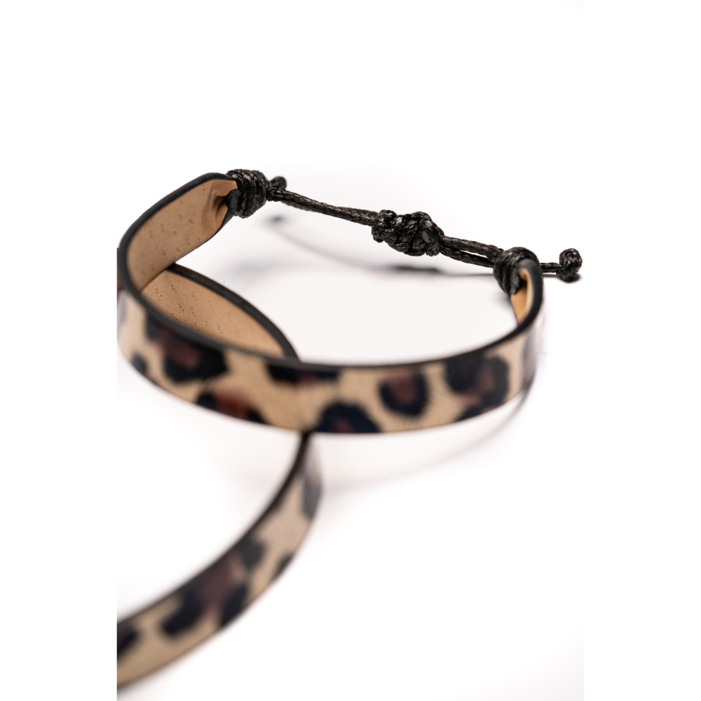 CrisFeather Leopard Set choker + brățară piele