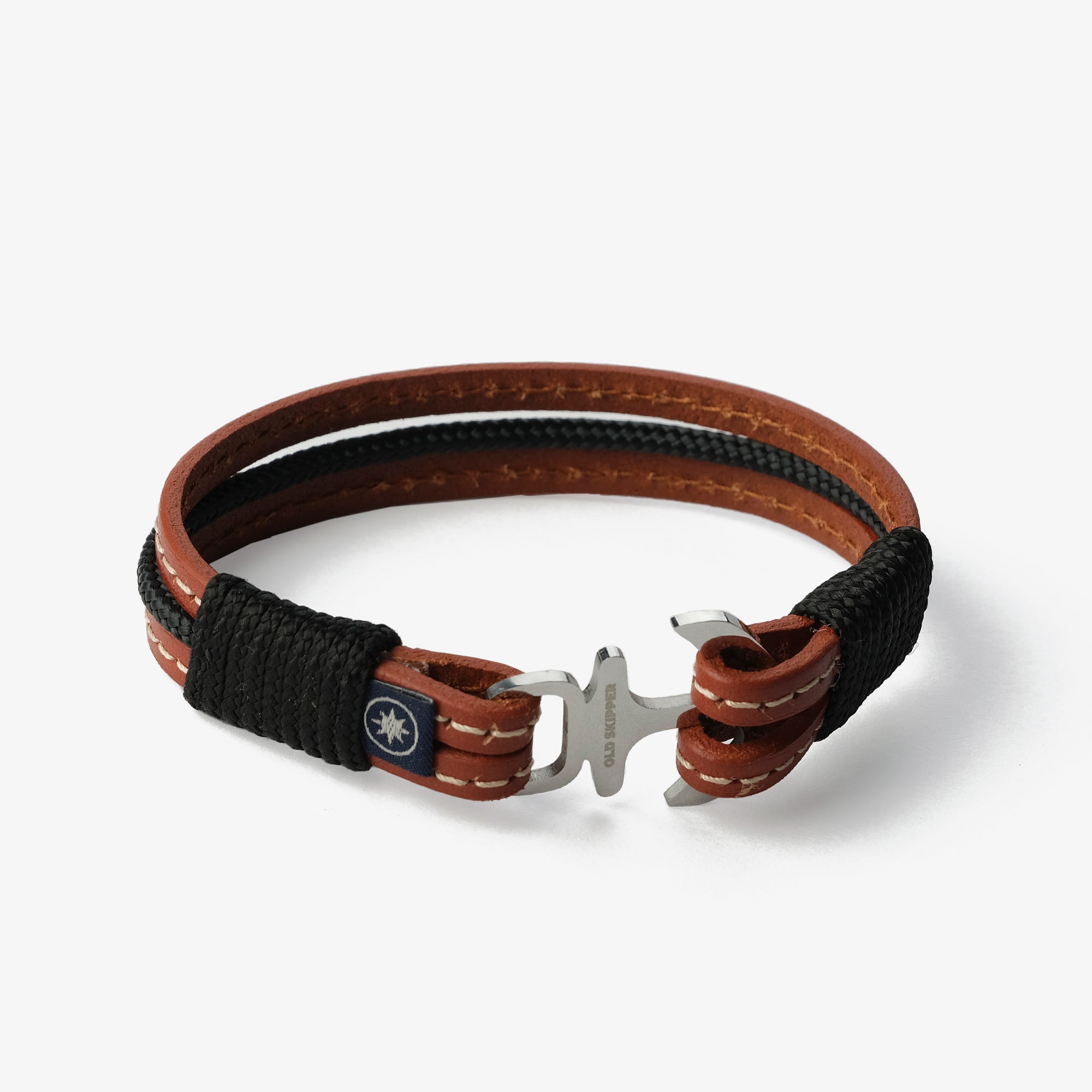 Old Skipper Earth Embrace bratara piele maro-negru