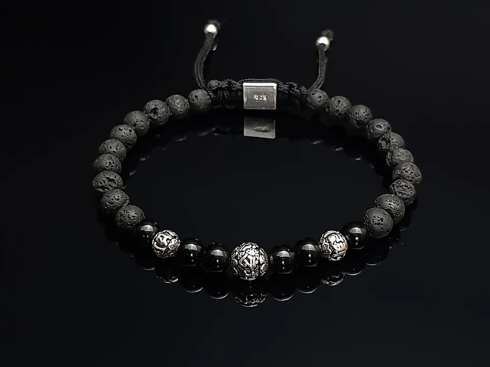 Dualstax Lava bratara barbati lava onix 6mm reglabila