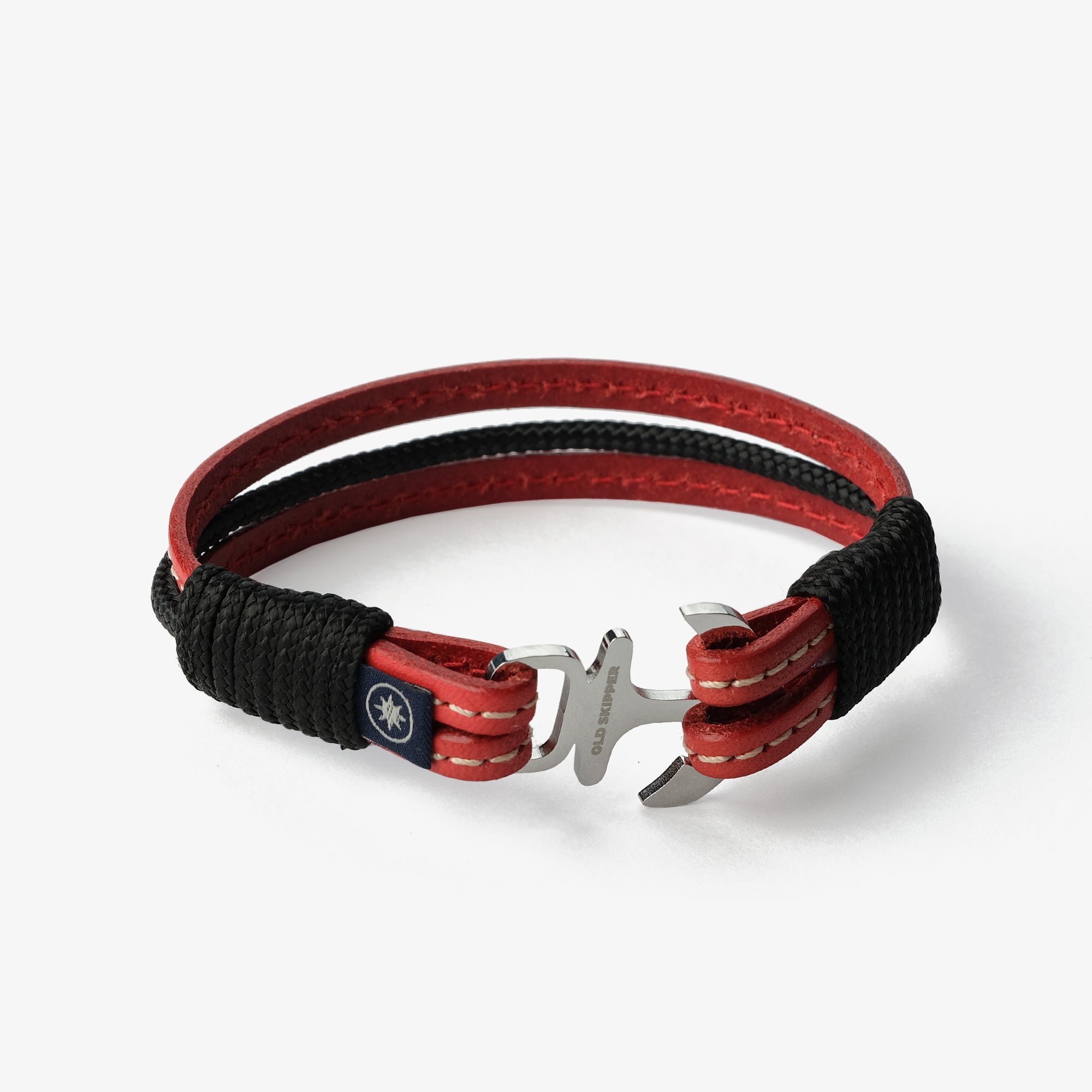 Old Skipper Crimson Tide brățară piele roșie cal