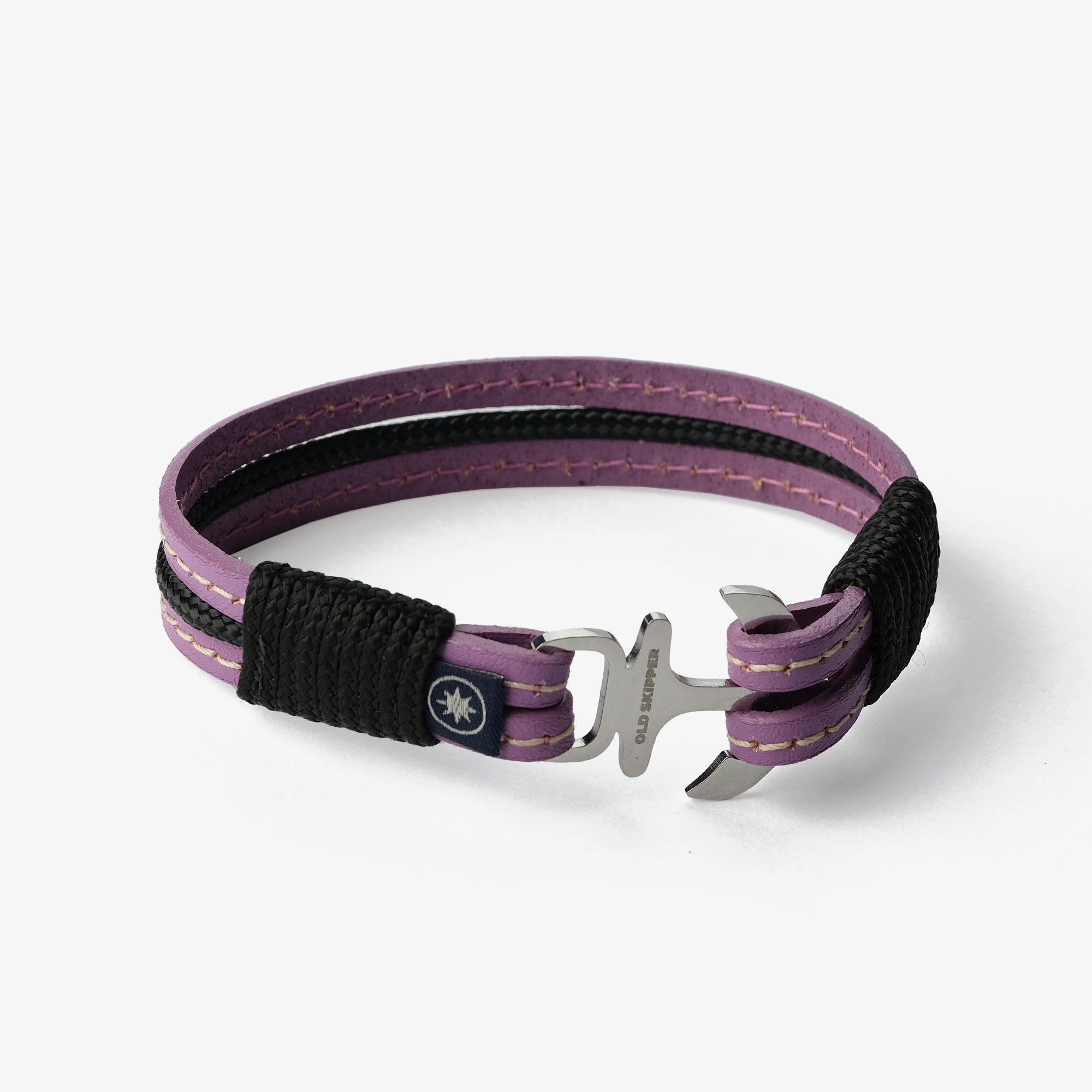 Old Skipper Lavender Mist bratara piele lila cusuta