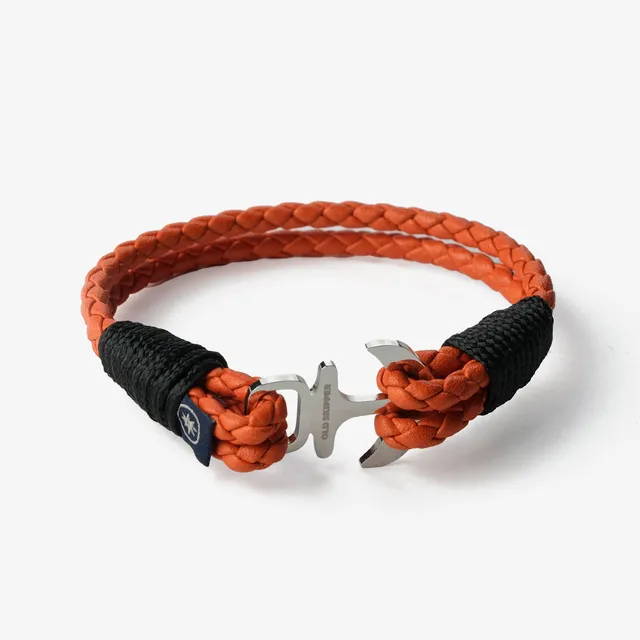 Old Skipper Tangerine Twist brățară piele portocalie