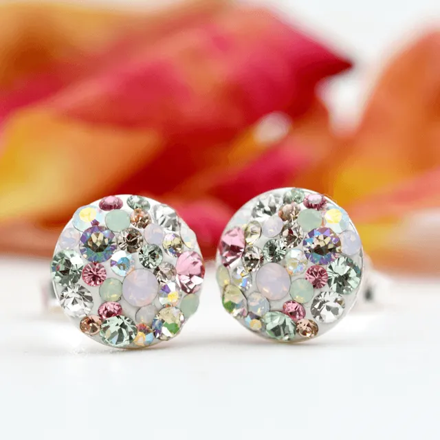 Mărgeluța din cristal Chaton Ball Pastel cercei șurub 10 mm