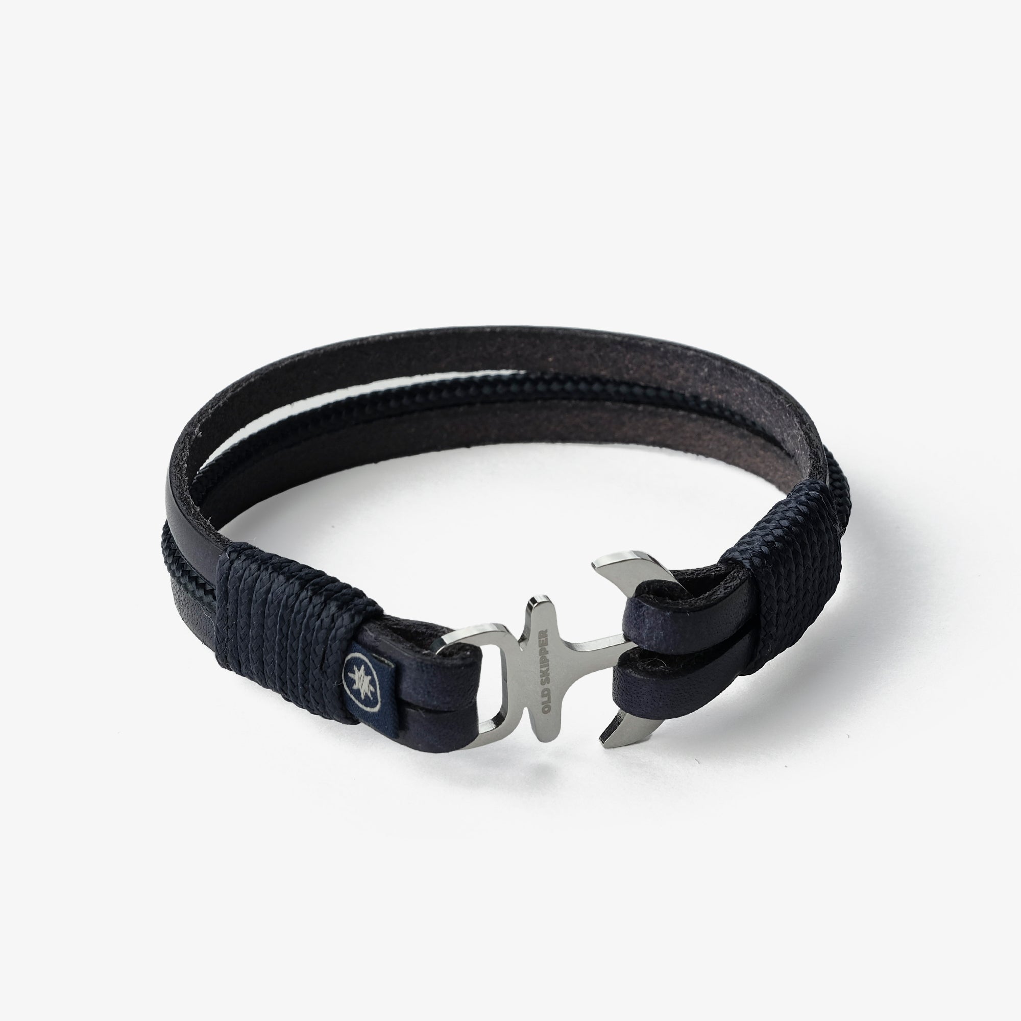 Old Skipper Sailor's Solace bratara piele cal bleumarin