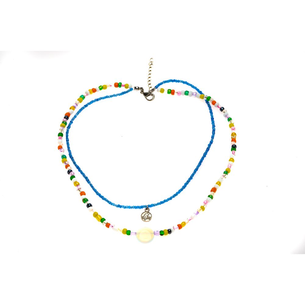 CrisFeather Deliano choker opalit cu charm argint 925
