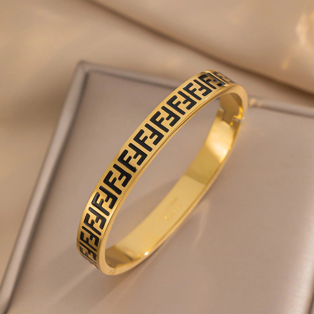 Rafini Black Icon brățară aur 18K ajustabilă