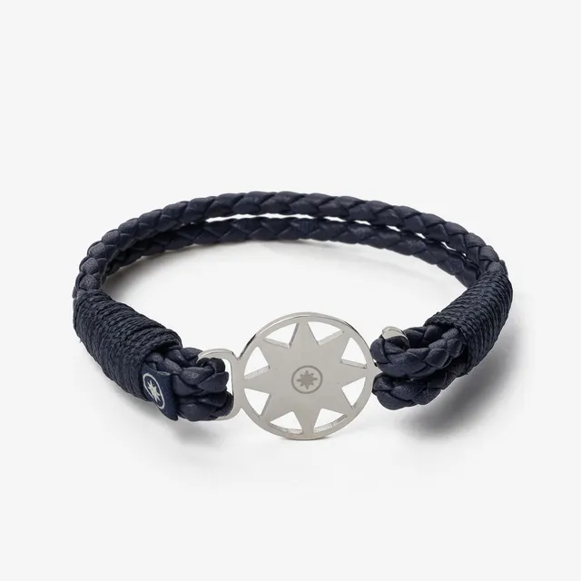 Old Skipper Deep Sea brățară piele bleumarin stea nordului