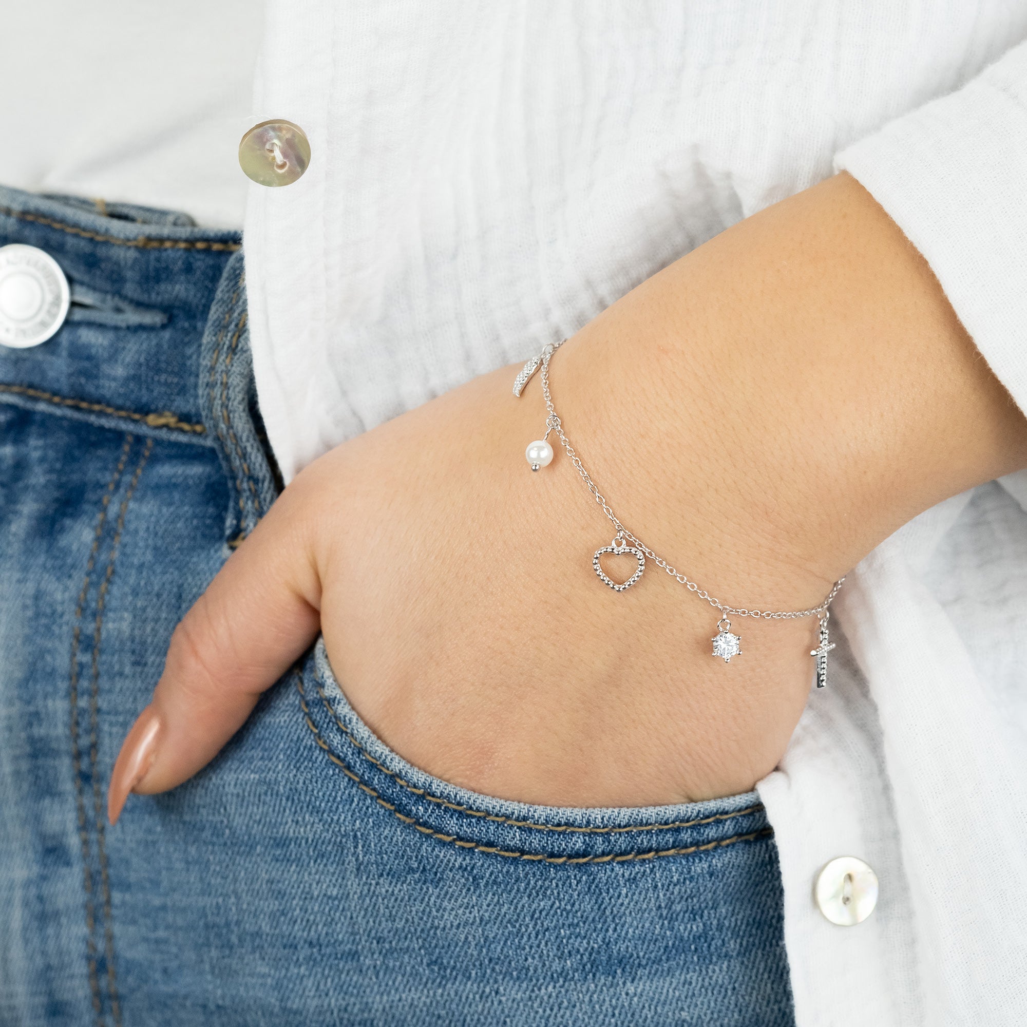 Engelsrufer Glaube Liebe Hoffnung bratara argint zirconia
