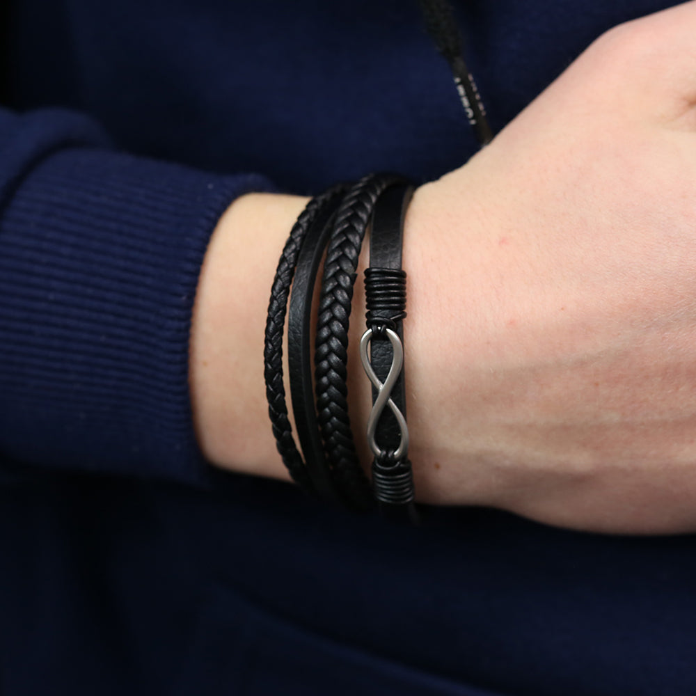Frank 1967 Infinity bratara piele neagra multistrand