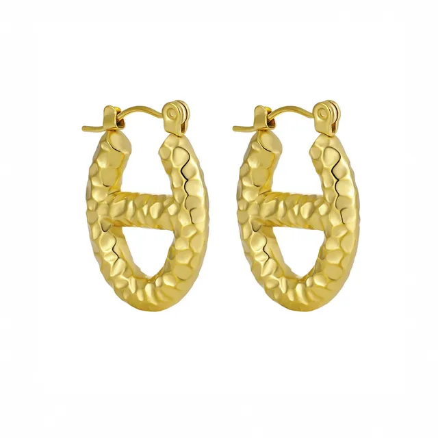 Rafini Oval Elegance cercei aurii hipoalergenici
