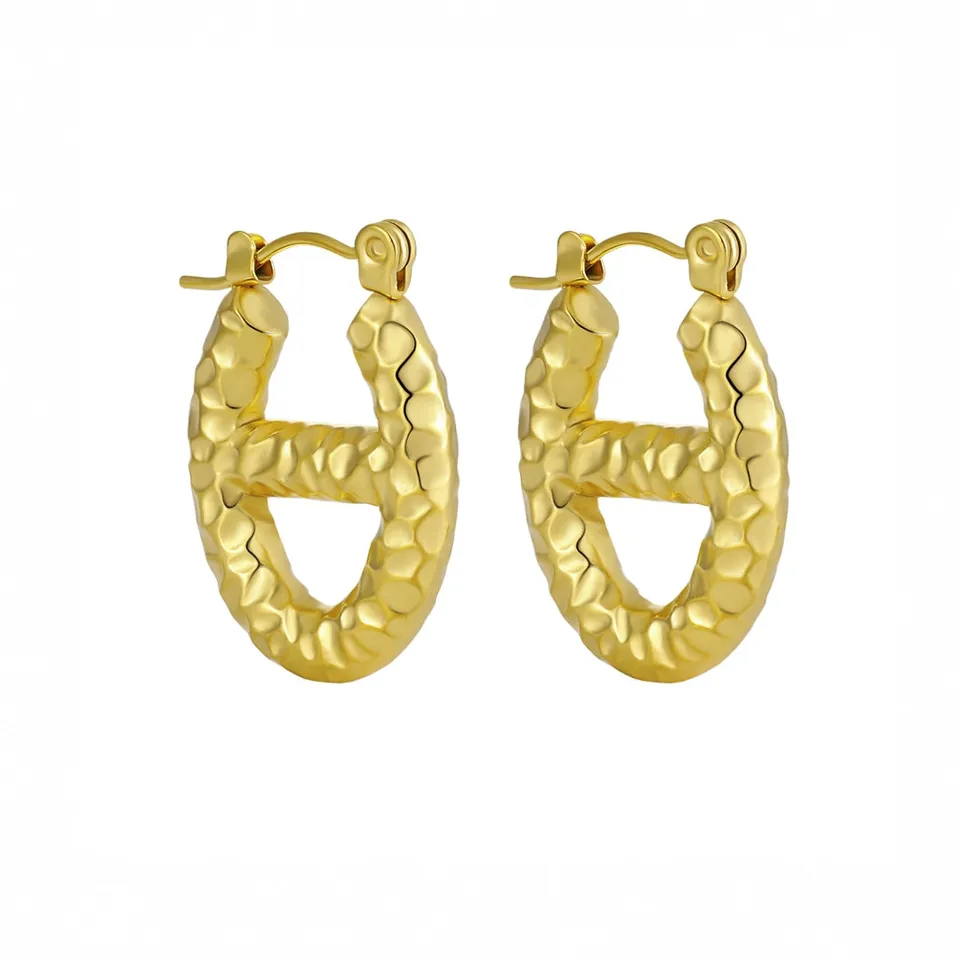 Rafini Oval Elegance cercei aurii hipoalergenici
